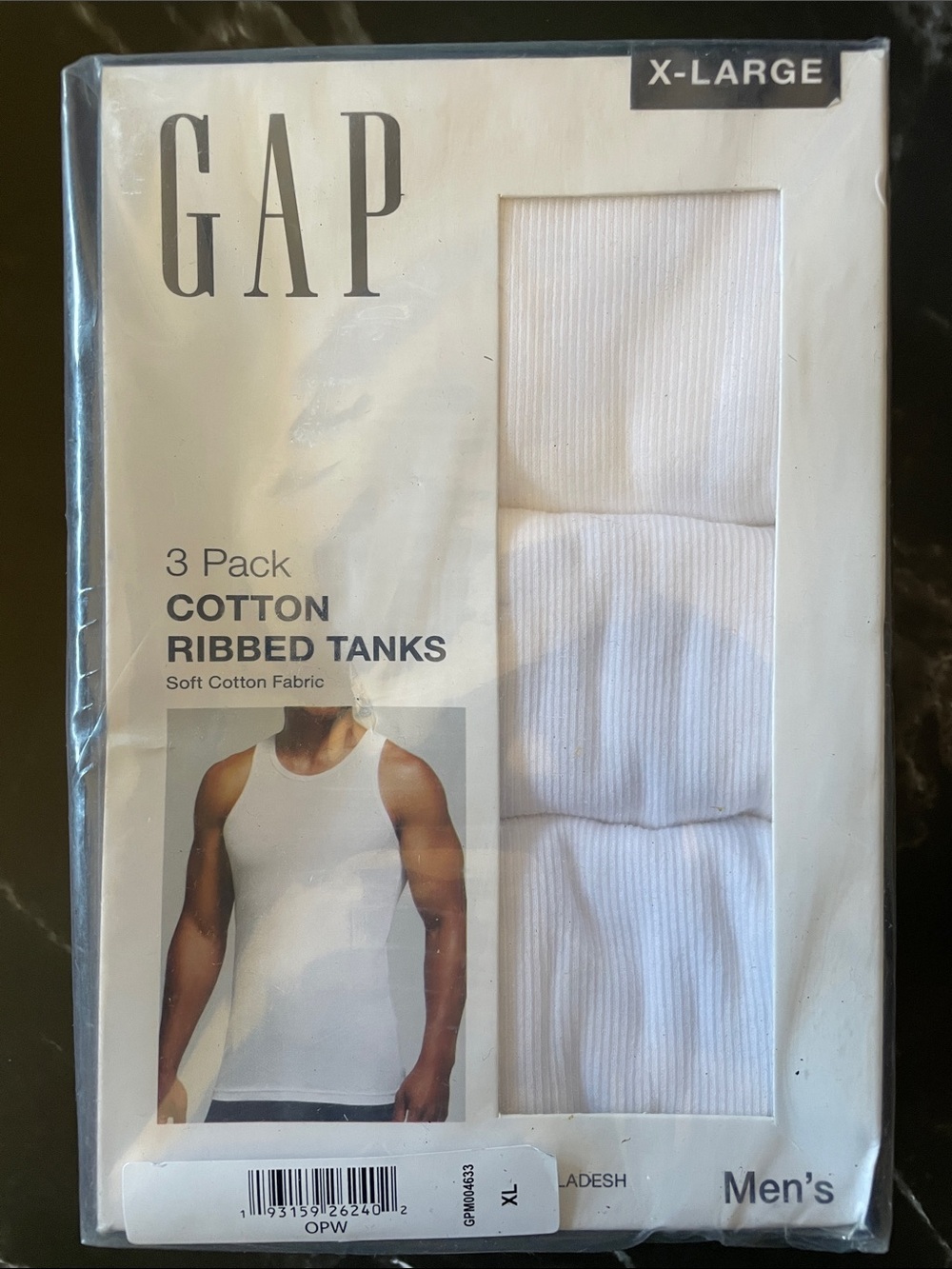 GAP White Cotton Ribbed Tank Tops - 3 Pack